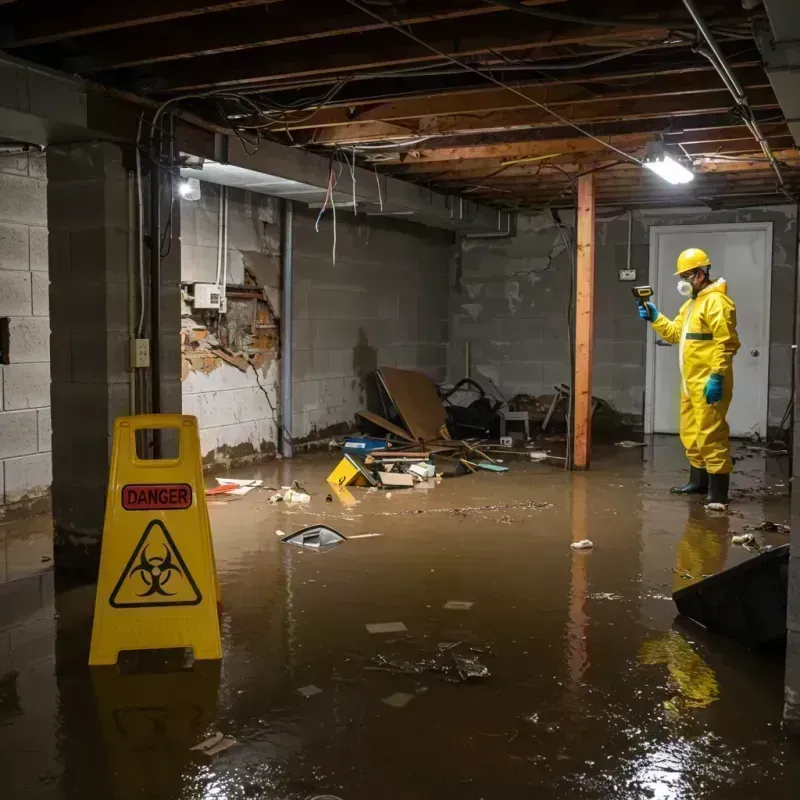 Flooded Basement Electrical Hazard in Davenport, IA Property